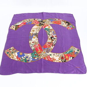 Chanel Coco Mark Gripoix Colored Stone Chain Jewelry Scarf/Muffler/Stole for ...